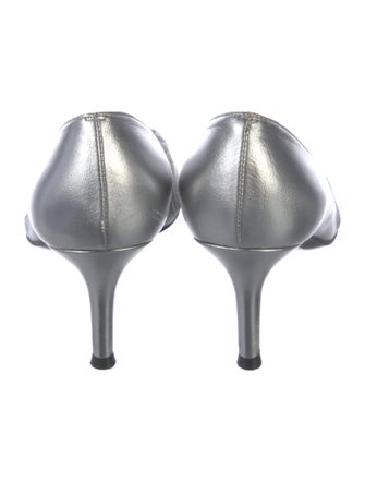 Stuart Weitzman Leather Mesh Accents Pumps