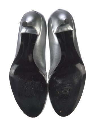 Stuart Weitzman Leather Mesh Accents Pumps