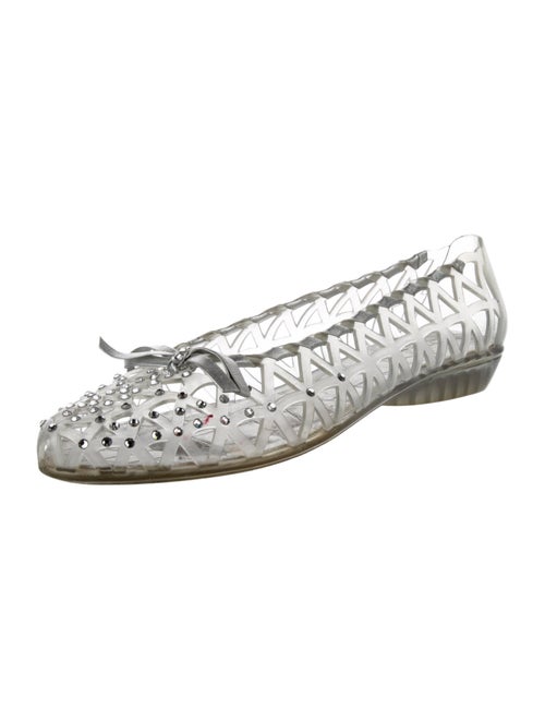 Stuart Weitzman Patent Leather Bow Accents Ballet Flats