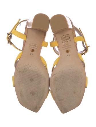 Stuart Weitzman Suede Colorblock Pattern Sandals
