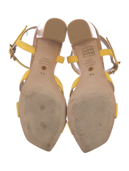 Stuart Weitzman Suede Colorblock Pattern Sandals