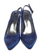 Stuart Weitzman Satin Crystal Embellishments Slingback Pumps