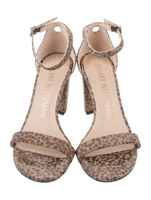 Stuart Weitzman Suede Animal Print Sandals