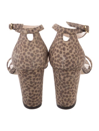 Stuart Weitzman Suede Animal Print Sandals