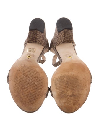 Stuart Weitzman Suede Animal Print Sandals