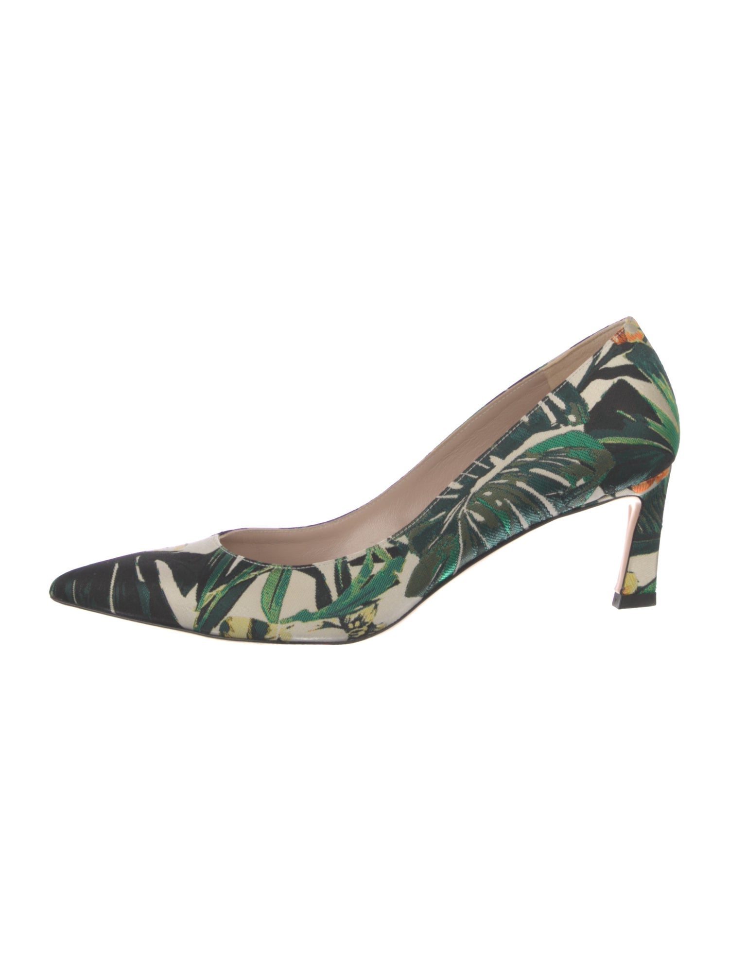 Stuart Weitzman Canvas Printed Slingback Pumps