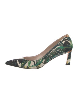 Stuart Weitzman Canvas Printed Slingback Pumps