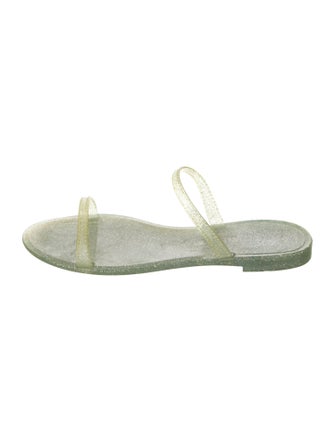 Stuart Weitzman Rubber Glitter Accents Slides