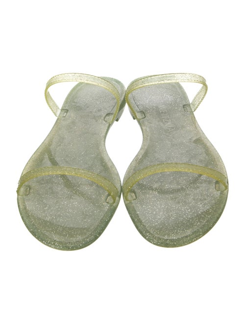 Stuart Weitzman Rubber Glitter Accents Slides