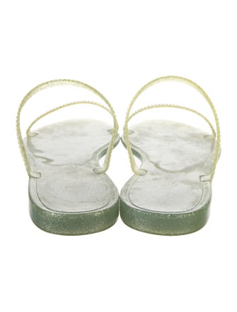 Stuart Weitzman Rubber Glitter Accents Slides