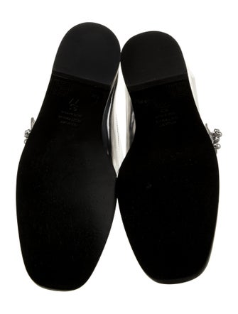 Stuart Weitzman Patent Leather Crystal Embellishments Mary Jane Flats