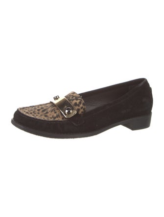 Stuart Weitzman Suede Animal Print Loafers