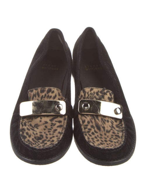 Stuart Weitzman Suede Animal Print Loafers
