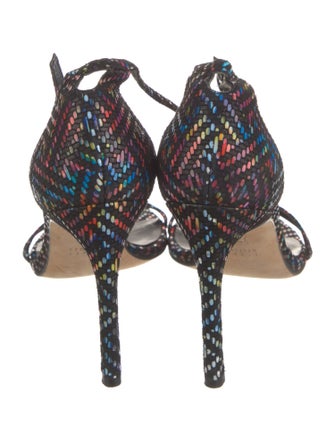 Stuart Weitzman Suede Printed Sandals