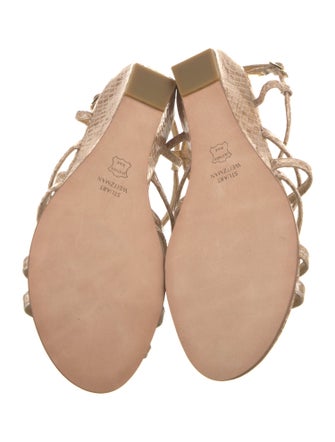 Stuart Weitzman Patent Leather Animal Print Slingback Sandals