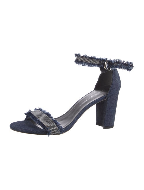 Stuart Weitzman Denim Printed Sandals