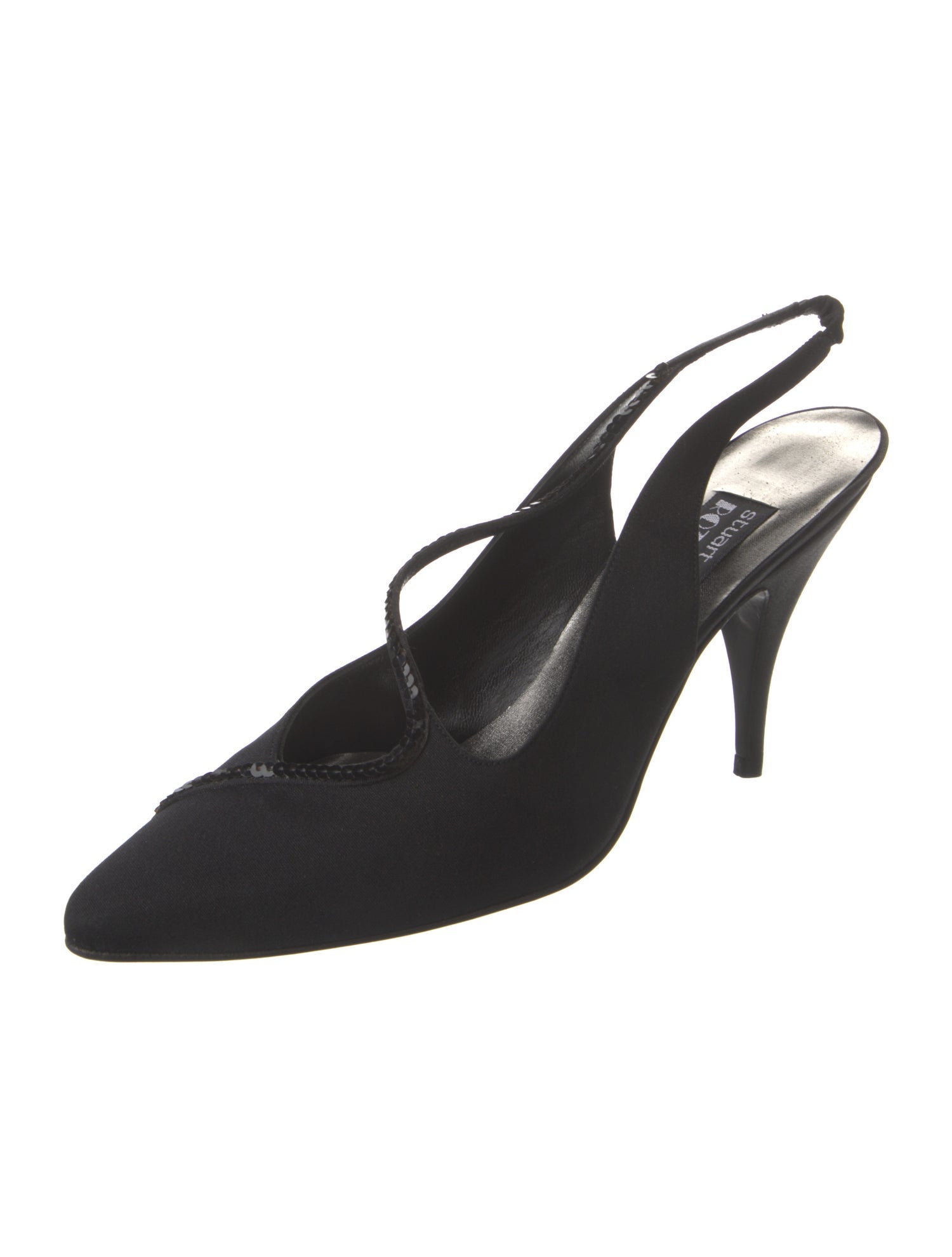 Stuart Weitzman Crystal Embellishments Slingback Pumps