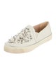 Stuart Weitzman Leather Crystal Embellishments Sneakers