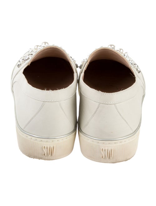 Stuart Weitzman Leather Crystal Embellishments Sneakers