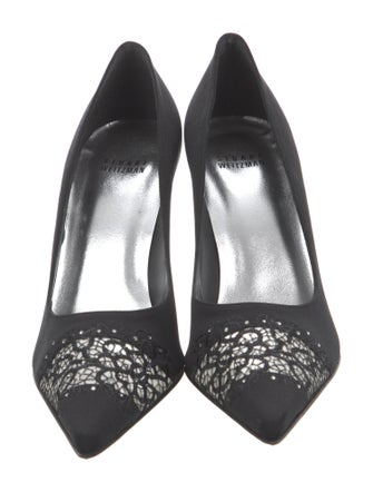 Stuart Weitzman Satin Graphic Print Pumps