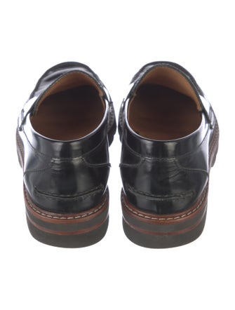 Stuart Weitzman Leather Tassel Accents Loafers