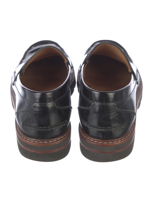 Stuart Weitzman Leather Tassel Accents Loafers