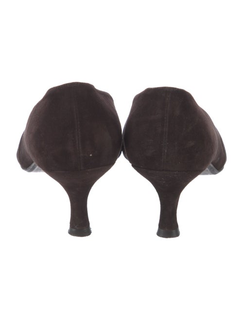 Stuart Weitzman Suede Grosgrain Trim Pumps