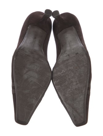 Stuart Weitzman Suede Grosgrain Trim Pumps