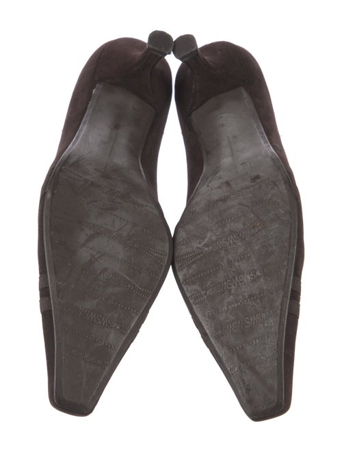 Stuart Weitzman Suede Grosgrain Trim Pumps