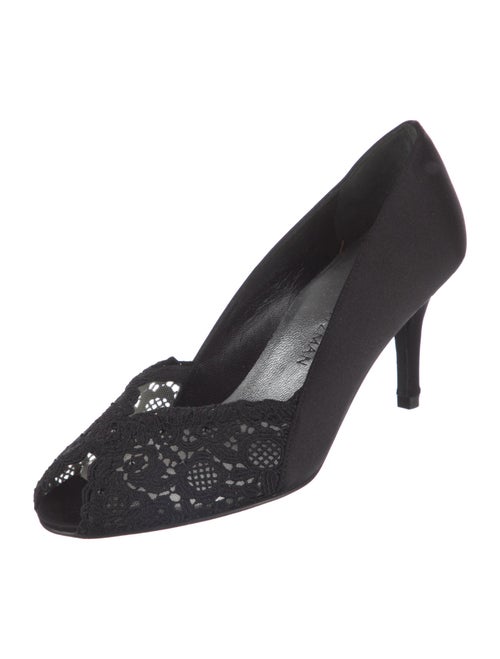 Stuart Weitzman Satin Crystal Embellishments Pumps