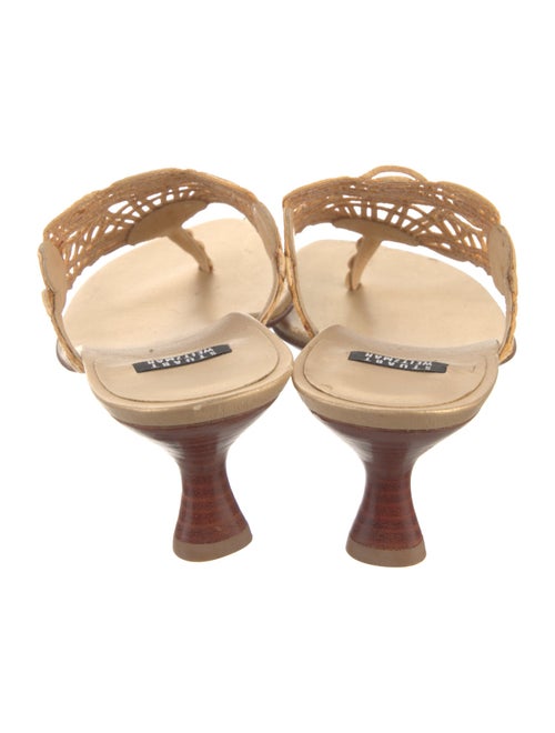 Stuart Weitzman Leather Printed Slides