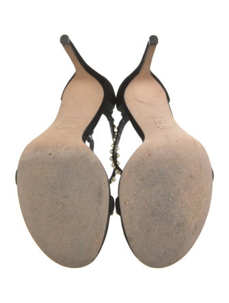 Stuart Weitzman Suede Beaded Accents Sandals