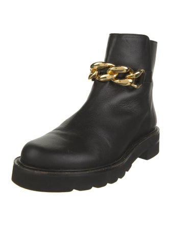Stuart Weitzman Leather Chain-Link Accents Boots