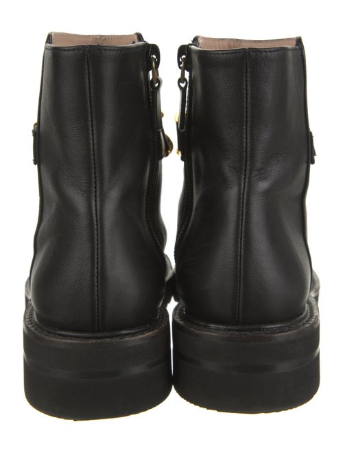 Stuart Weitzman Leather Chain-Link Accents Boots
