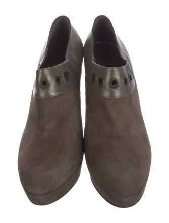 Stuart Weitzman Suede Leather Trim Embellishment Pumps