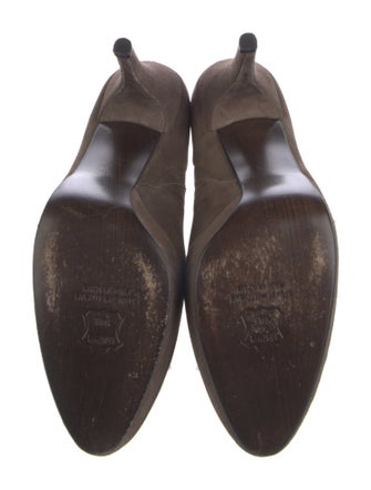 Stuart Weitzman Suede Leather Trim Embellishment Pumps