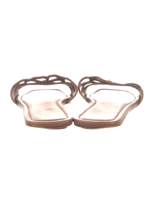Stuart Weitzman Leather Lasercut Accents Slides