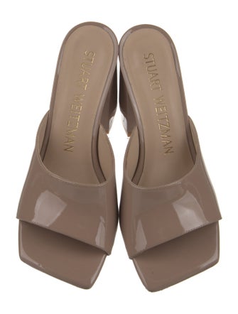 Stuart Weitzman Patent Leather Slides