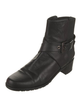 Stuart Weitzman Leather Moto Boots