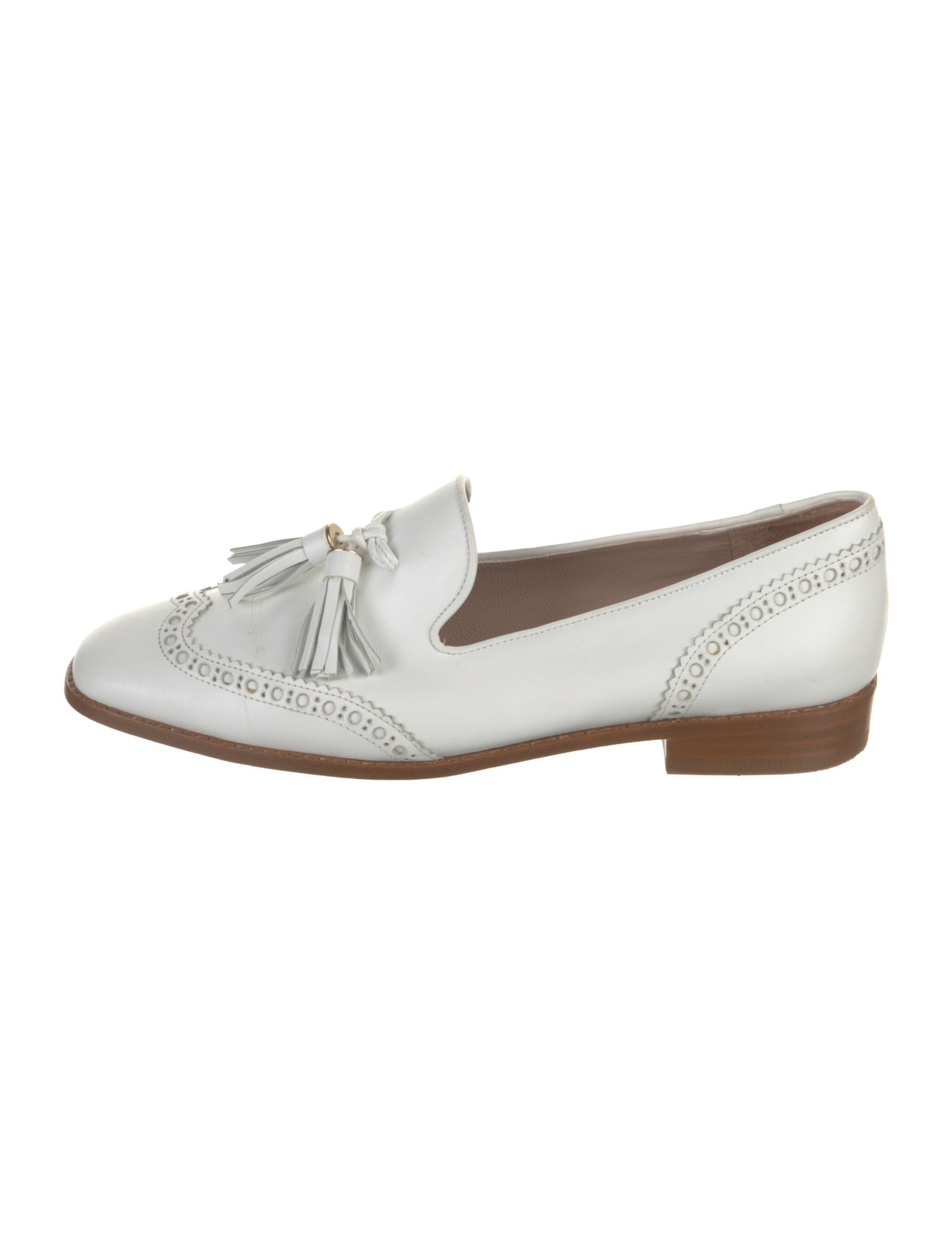 Stuart Weitzman Leather Tassel Accents Loafers