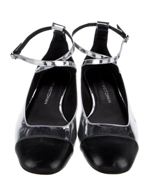 Stuart Weitzman Leather Colorblock Pattern Slingback Flats