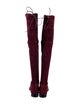 Stuart Weitzman Suede Bow Accents Lace-Up Boots