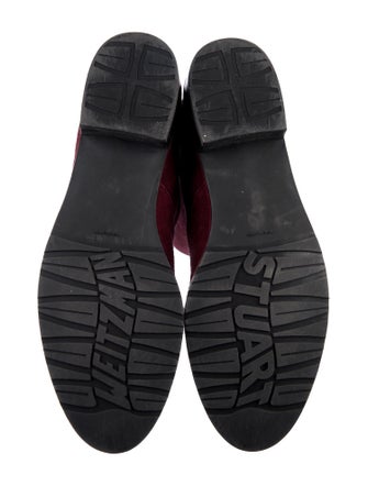 Stuart Weitzman Suede Bow Accents Lace-Up Boots