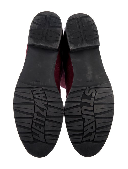Stuart Weitzman Suede Bow Accents Lace-Up Boots