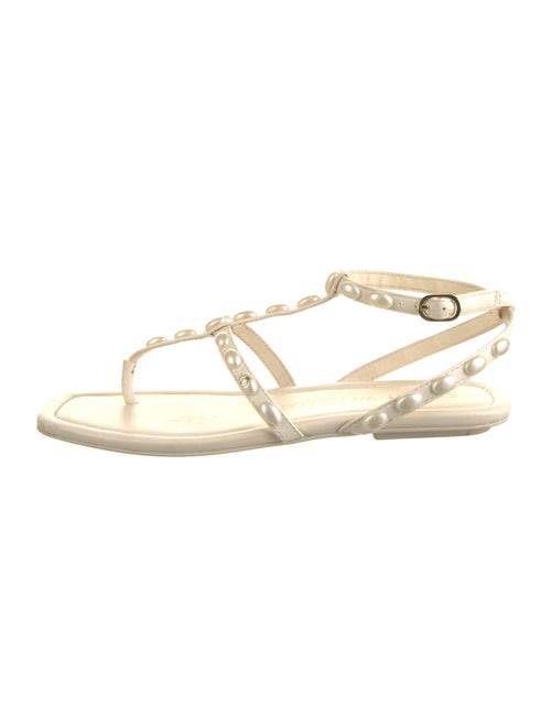 Stuart Weitzman Leather T-Strap Sandals