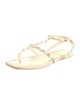 Stuart Weitzman Leather T-Strap Sandals