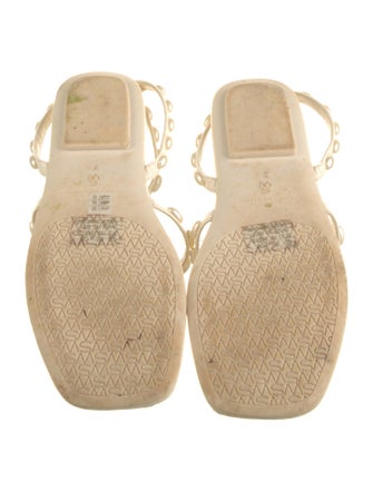 Stuart Weitzman Leather T-Strap Sandals