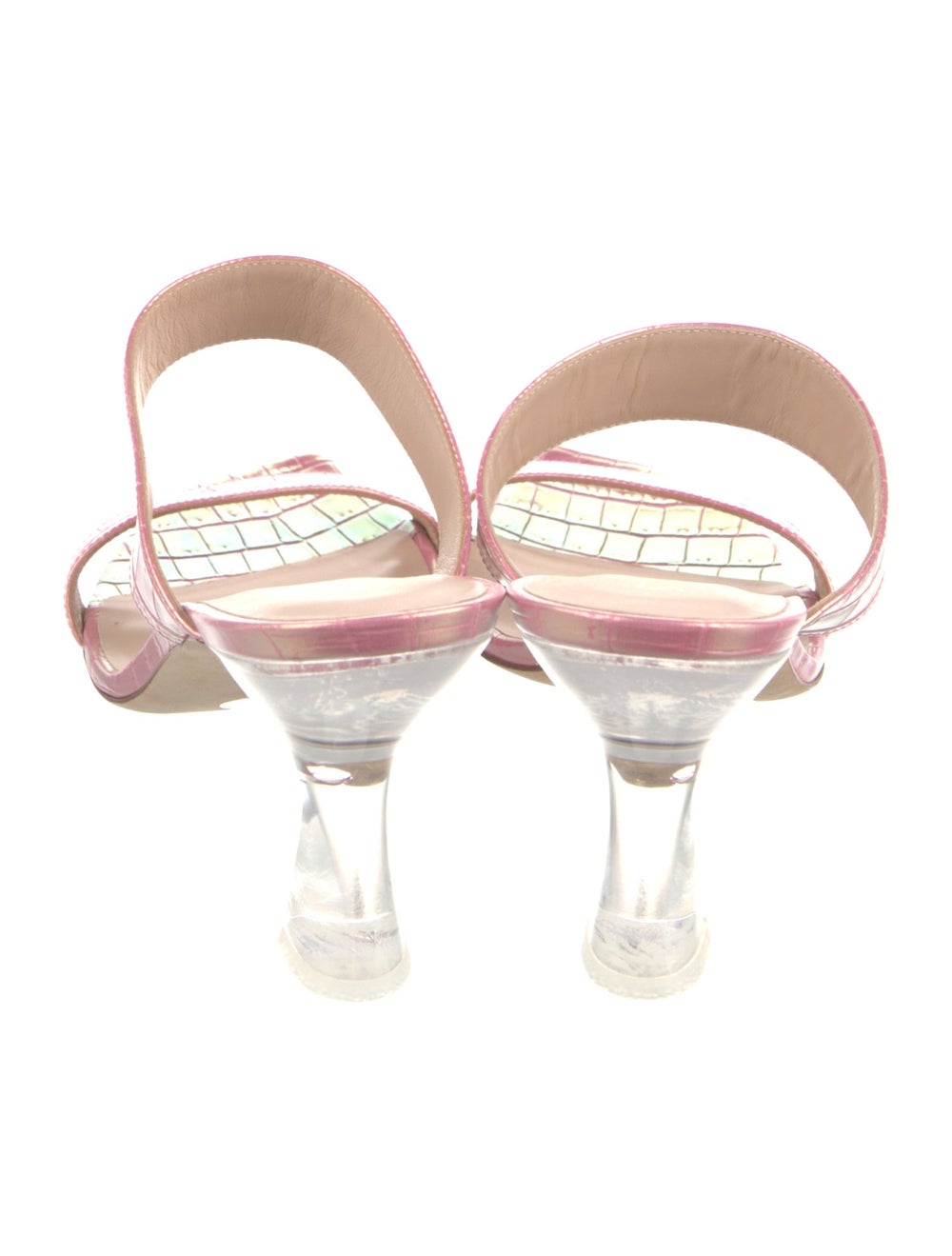 Stuart Weitzman Crocodile Slides Pink - image 4