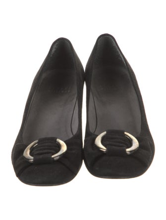 Stuart Weitzman Suede Bow Accents Pumps