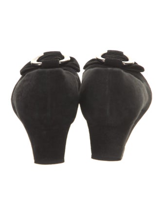 Stuart Weitzman Suede Bow Accents Pumps